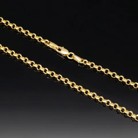 Funkelnde Rundankerkette in stilvollem Design aus glänzendem 585 / 14K Gold (Gelbgold) ca. 55cm, 3mm