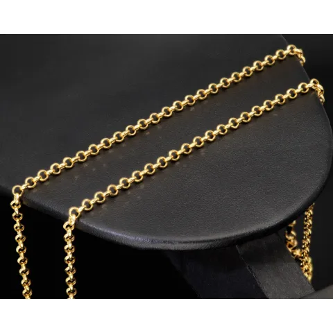 Funkelnde Rundankerkette in stilvollem Design aus glänzendem 585 / 14K Gold (Gelbgold) ca. 55cm, 3mm