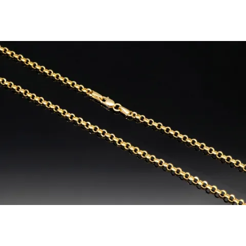 Funkelnde Rundankerkette in stilvollem Design aus glänzendem 585 / 14K Gold (Gelbgold) ca. 55cm, 3mm
