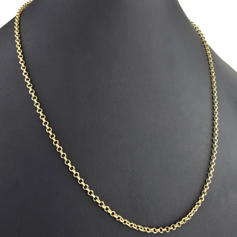 Funkelnde Rundankerkette in stilvollem Design aus glänzendem 585 / 14K Gold (Gelbgold) ca. 55cm, 3mm