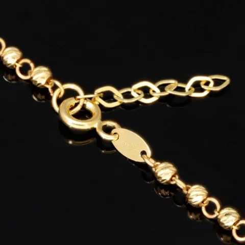 Edle Rosenkranz Y-Kette mit kleinem Amulett und Kreuzanhänger in hochwertigem 14K / 585 Gelbgold