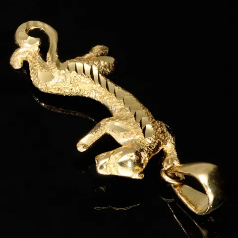 Funkelnder Panther-Anhänger mit feinen Details aus edlem Gold (585 / 14K Gelbgold)