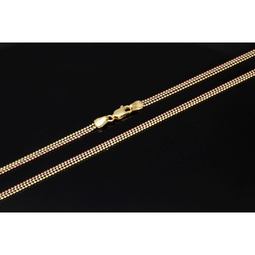 Außergewöhnliche Layer-Goldkette / Collier in außergewöhnlichem Tricolor Design aus 14K 585 Gold (Gelbgold, Weißgold, Roségold) - ca. 45cm