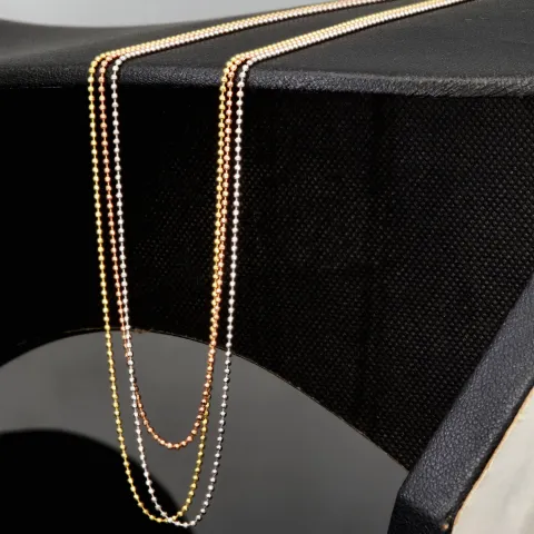 Außergewöhnliche Layer-Goldkette / Collier in außergewöhnlichem Tricolor Design aus 14K 585 Gold (Gelbgold, Weißgold, Roségold) - ca. 45cm