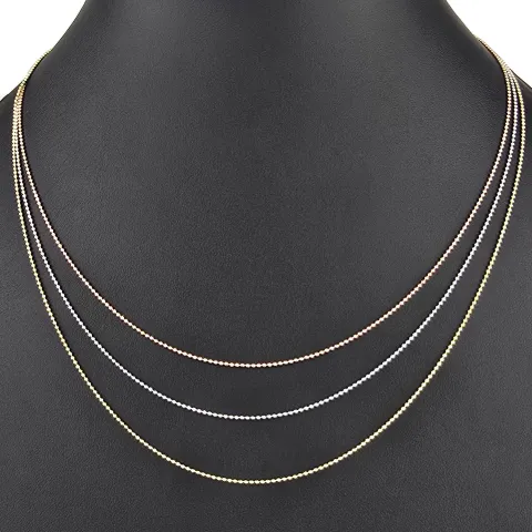 Außergewöhnliche Layer-Goldkette / Collier in außergewöhnlichem Tricolor Design aus 14K 585 Gold (Gelbgold, Weißgold, Roségold) - ca. 45cm