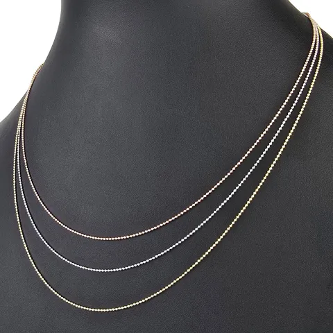 Außergewöhnliche Layer-Goldkette / Collier in außergewöhnlichem Tricolor Design aus 14K 585 Gold (Gelbgold, Weißgold, Roségold) - ca. 45cm