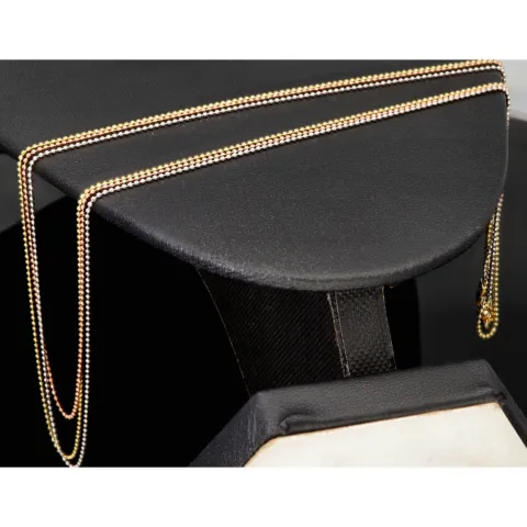 Außergewöhnliche Layer-Goldkette / Collier in außergewöhnlichem Tricolor Design aus 14K 585 Gold (Gelbgold, Weißgold, Roségold) - ca. 45cm