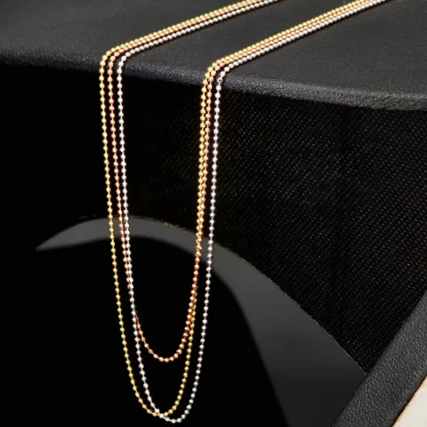 Außergewöhnliche Layer-Goldkette / Collier in außergewöhnlichem Tricolor Design aus 14K 585 Gold (Gelbgold, Weißgold, Roségold) - ca. 45cm
