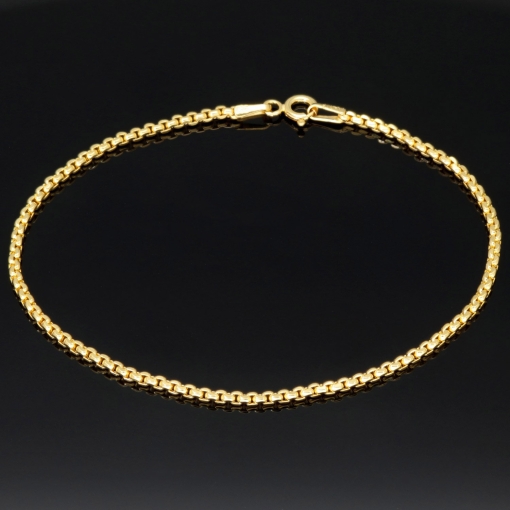 Hochwertig produziertes Goldarmband aus edlem 14K 585er Gold (Gelbgold) kurzgliedrig ca. 19cm, 2mm