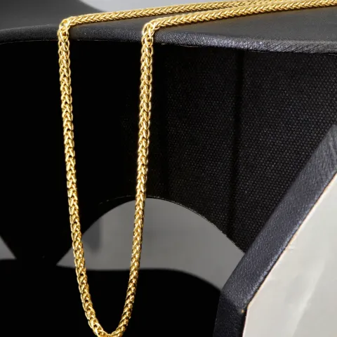 Hochwertige Goldkette / Fuchsschwanzkette in filigranem Design in edlem 585 14k Gelbgold (ca. 60 cm lang, 2,5 mm breit)