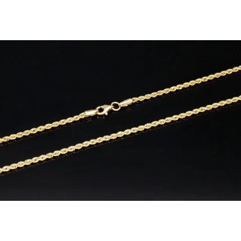 Fein gearbeitete Kordelkette aus hochwertigem 585 / 14 K Gold – ca. 55cm, 2mm