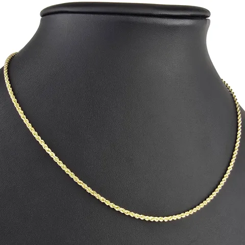Kurze, funkelnde Kordelkette aus edlem 585 / 14 K Gold – ca. 45cm, 2mm