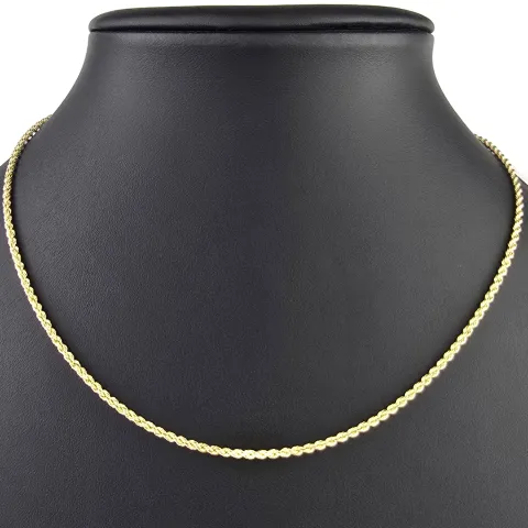 Kurze, funkelnde Kordelkette aus edlem 585 / 14 K Gold – ca. 45cm, 2mm