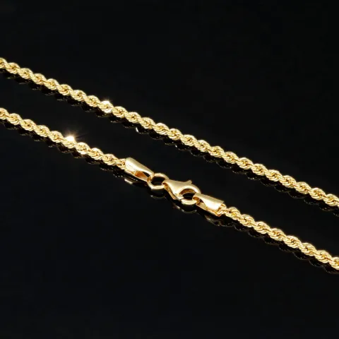 Hochwertige Kordelkette aus 585 / 14 Karat Gold mit feiner Struktur, klassisch und elegant – ca. 60cm, 2mm