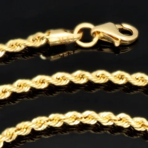 Hochwertige Kordelkette aus 585 / 14 Karat Gold mit feiner Struktur, klassisch und elegant – ca. 60cm, 2mm