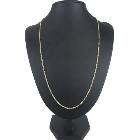 Hochwertige Kordelkette aus 585 / 14 Karat Gold mit feiner Struktur, klassisch und elegant – ca. 60cm, 2mm