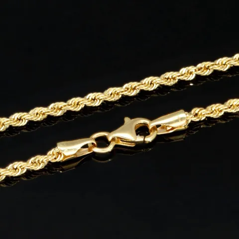 Hochwertige Kordelkette aus 585 / 14 Karat Gold mit feiner Struktur, klassisch und elegant – ca. 60cm, 2mm