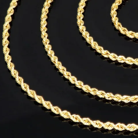 Hochwertige Kordelkette aus 585 / 14 Karat Gold mit feiner Struktur, klassisch und elegant – ca. 60cm, 2mm