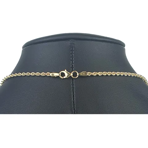 Hochwertige Kordelkette aus 585 / 14 Karat Gold mit feiner Struktur, klassisch und elegant – ca. 60cm, 2mm