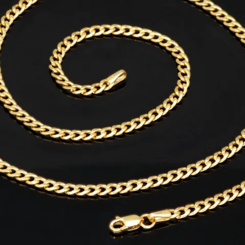 Edle Panzerkette aus hochwertigem Gelbgold (14K, 585 ca. 5,1g) ca. 50cm, 3mm