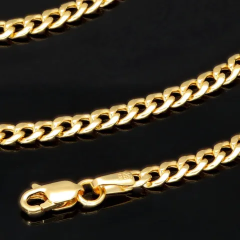 Edle Panzerkette aus hochwertigem Gelbgold (14K, 585 ca. 5,1g) ca. 50cm, 3mm