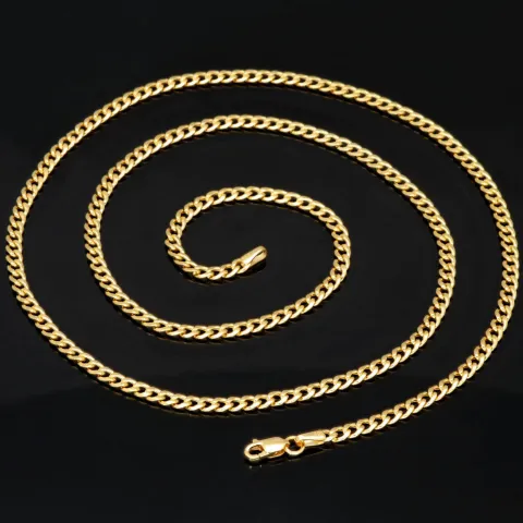 Edle Panzerkette aus hochwertigem Gelbgold (14K, 585 ca. 5,1g) ca. 50cm, 3mm