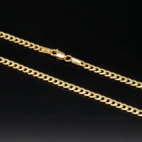 Edle Panzerkette aus hochwertigem Gelbgold (14K, 585 ca. 5,1g) ca. 50cm, 3mm
