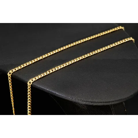 Edle Panzerkette aus hochwertigem Gelbgold (14K, 585 ca. 5,1g) ca. 50cm, 3mm