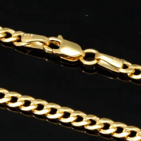 Edle Panzerkette aus hochwertigem Gelbgold (14K, 585 ca. 5,1g) ca. 50cm, 3mm