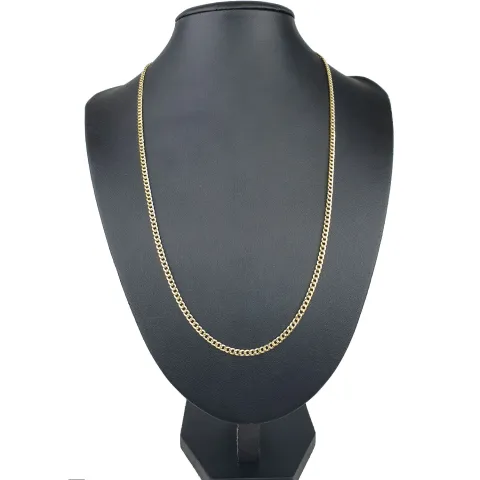Edle Panzerkette aus hochwertigem Gelbgold (14K, 585 ca. 5,1g) ca. 50cm, 3mm