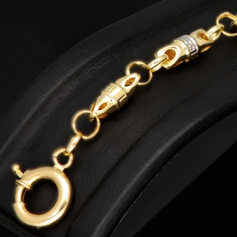 Hochwertig gearbeitetes Gold-Armband in Greco Design aus funkelndem Bicolor 585er Gelb- und Weißgold (ca. 21,5 cm, 4mm)