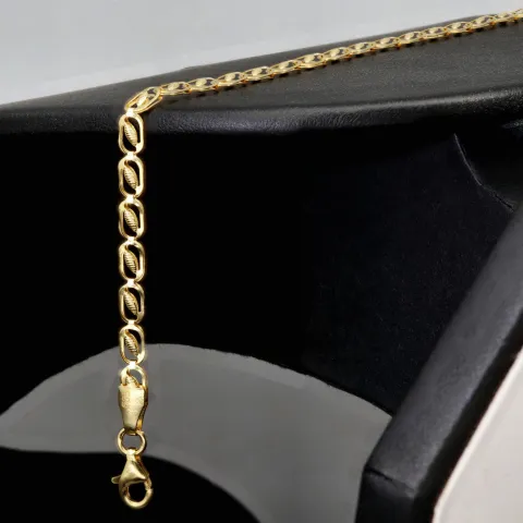 Exquisites 14K 585er Goldarmband – Feine Verarbeitung mit feiner Struktur und edler Ausstrahlung (ca. 19cm Länge, 3mm Breite)