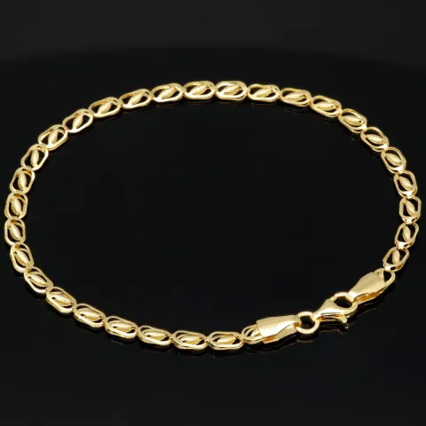 Exquisites 14K 585er Goldarmband – Feine Verarbeitung mit feiner Struktur und edler Ausstrahlung (ca. 19cm Länge, 3mm Breite)