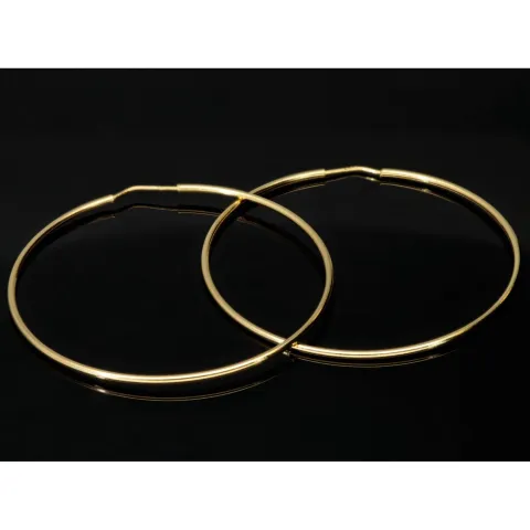 Klassisch elegante XXL Gold-Creolen aus feinem 14K 585er Gelbgold, glänzend poliert verarbeitet