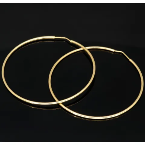 Klassisch elegante XXL Gold-Creolen aus feinem 14K 585er Gelbgold, glänzend poliert verarbeitet