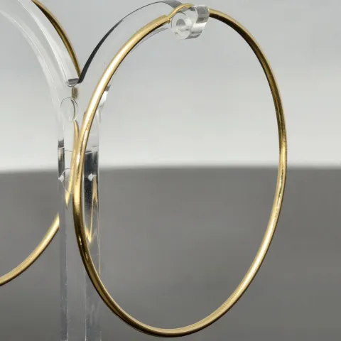 Klassisch elegante XXL Gold-Creolen aus feinem 14K 585er Gelbgold, glänzend poliert verarbeitet