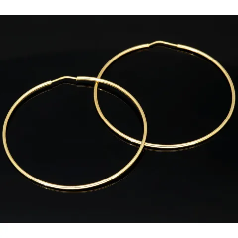 Klassisch elegante XXL Gold-Creolen aus feinem 14K 585er Gelbgold, glänzend poliert verarbeitet