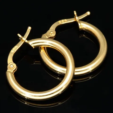 Mini-Creolen aus glänzend poliertem 14K / 585 Gold (Gelbgold) – zeitlos, elegant und edel