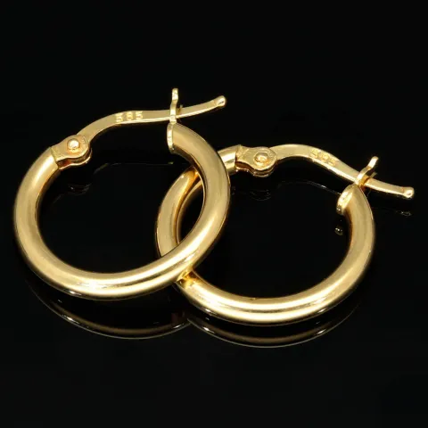 Mini-Creolen aus glänzend poliertem 14K / 585 Gold (Gelbgold) – zeitlos, elegant und edel
