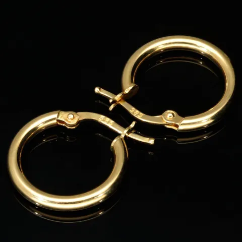 Mini-Creolen aus glänzend poliertem 14K / 585 Gold (Gelbgold) – zeitlos, elegant und edel