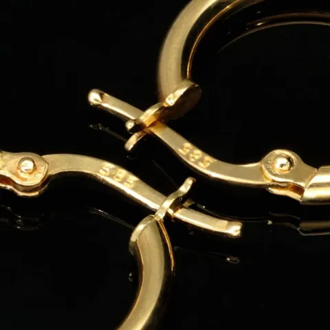 Mini-Creolen aus glänzend poliertem 14K / 585 Gold (Gelbgold) – zeitlos, elegant und edel