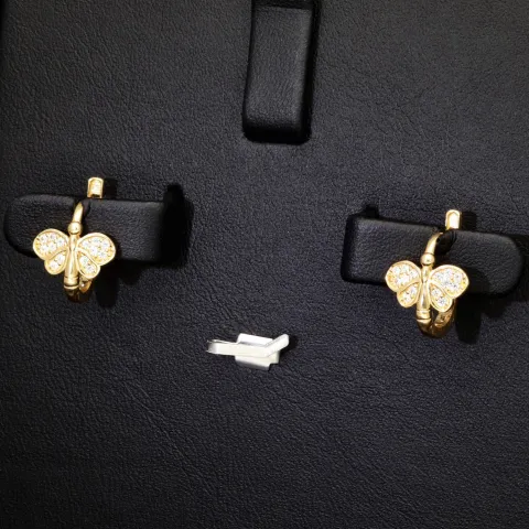 Exklusive Butterfly Ohrringe aus 585 14K Gold – Funkelnde Schmetterlinge mit strahlenden Zirkoniasteinen