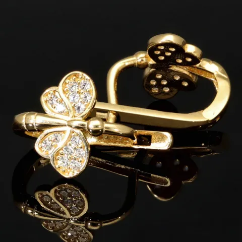 Exklusive Butterfly Ohrringe aus 585 14K Gold – Funkelnde Schmetterlinge mit strahlenden Zirkoniasteinen