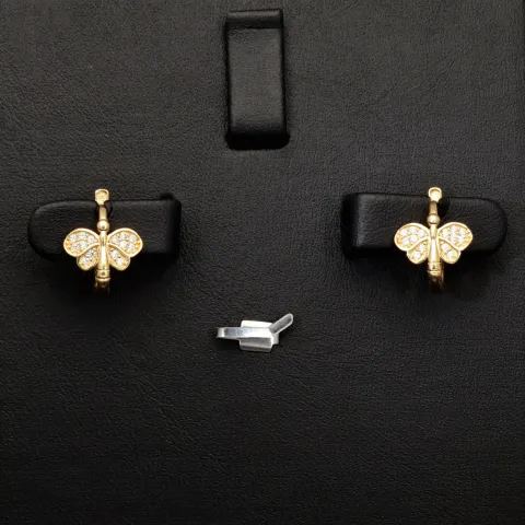 Exklusive Butterfly Ohrringe aus 585 14K Gold – Funkelnde Schmetterlinge mit strahlenden Zirkoniasteinen