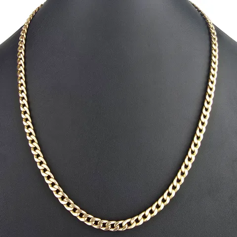 Exquisite Panzerkette in außergewöhnlichem Design aus hochwertigem 585 /14k Gold, Gelbgold mit leichter Rosé Nuance (ca. 57cm lang und 6mm breit)