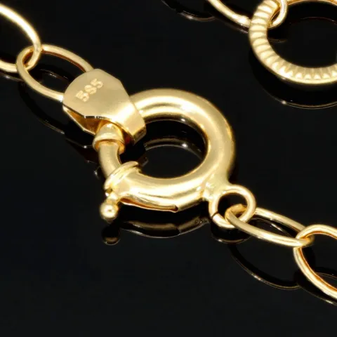 Exklusive Ankerkette aus edlem Bicolor 14K 585er Gold (Gelbgold und Weißgold) mit eingearbeiteten Elementen - ca. 50cm 4,5mm