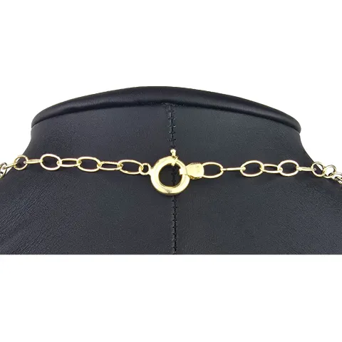 Exklusive Ankerkette aus edlem Bicolor 14K 585er Gold (Gelbgold und Weißgold) mit eingearbeiteten Elementen - ca. 50cm 4,5mm