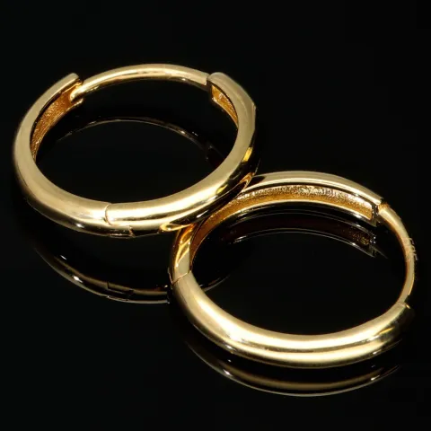 Mini-Creolen aus glänzend poliertem 14K / 585 Gold (Gelbgold) mit praktischem Verschluss