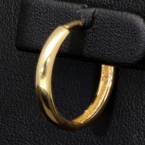 Mini-Creolen aus glänzend poliertem 14K / 585 Gold (Gelbgold) mit praktischem Verschluss