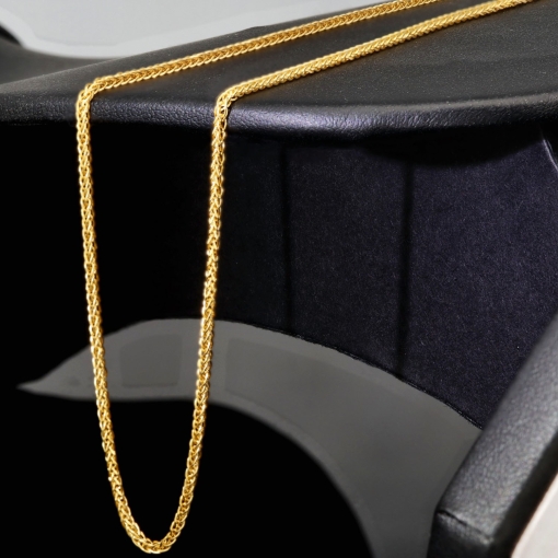 Goldkette / Fuchsschwanzkette mit filigranem Gliederdesign aus 585 14k Gelbgold (ca. 50 cm lang, 1,5 mm breit)